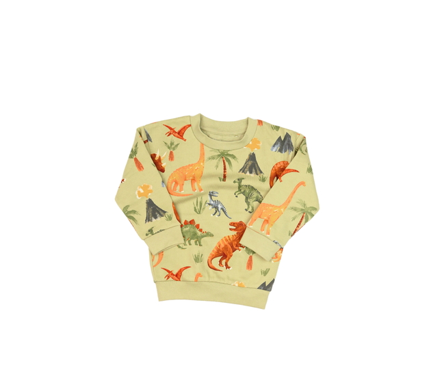 Zelená mikina s dinosaury Nutmeg