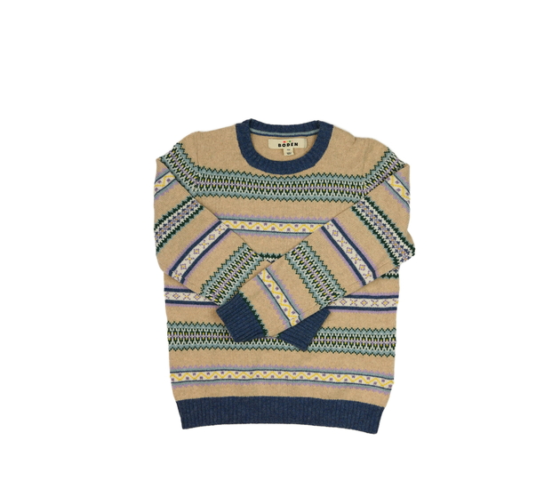 Hnědý vzorovaný svetr 