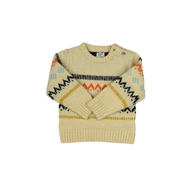 Hnědý vzorovaný svetr 