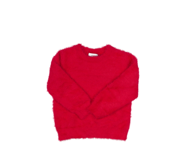 Červený žinylkový svetr 