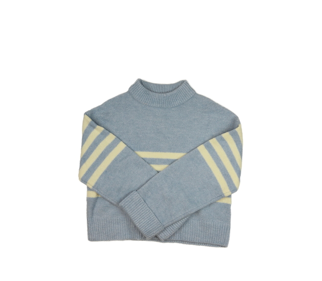 Modrý kratší svetr s bílými pruhy New Look