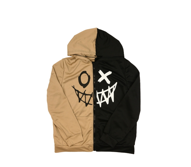 Hnědo-černá stylová mikina 