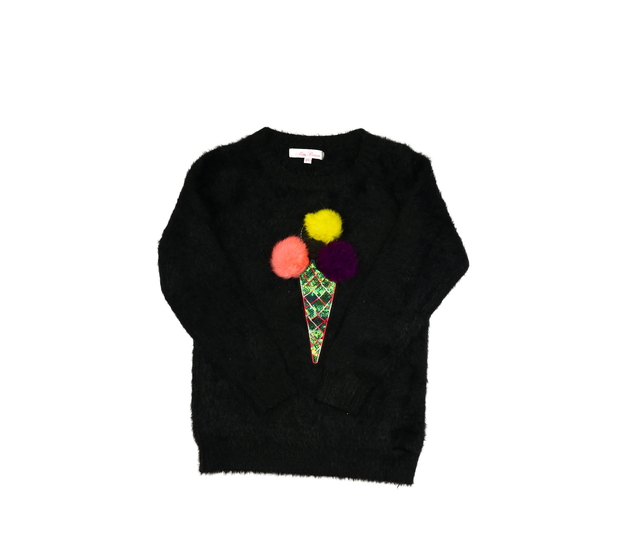 Černý žinylkový svetr se zmrzlinou 