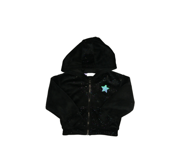 Černá lesklá mikina s hvězdou Primark