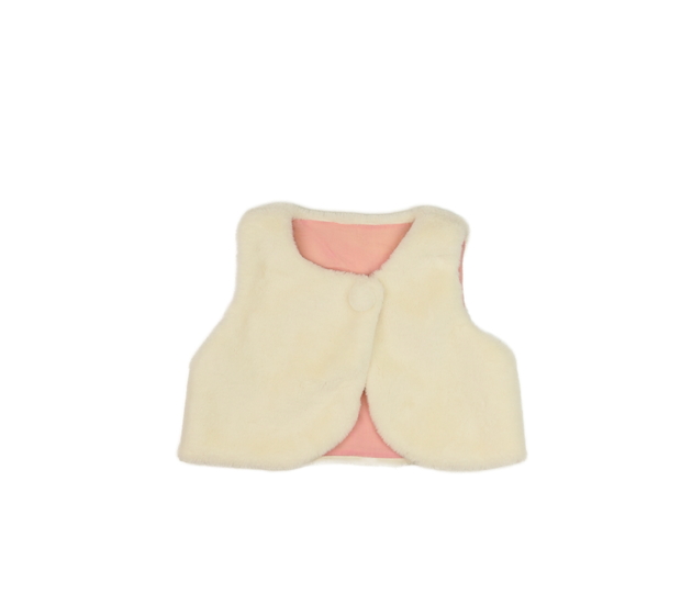 Krémová chlupatá vesta 