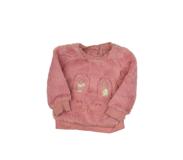 Růžová chlupatá mikina s čumáčkem Nutmeg