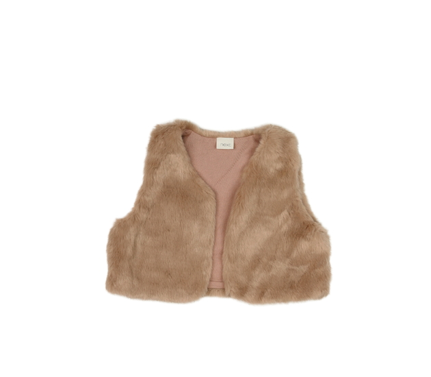 Hnědá chlupatá vesta Next