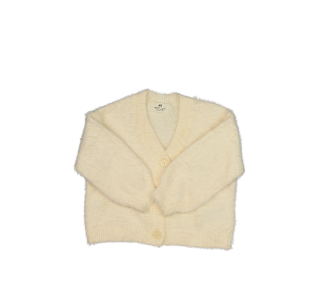 Krémový žinylkový propínací svetr H&M