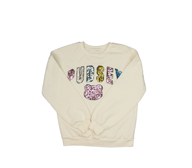 Bílá mikina s flitry George