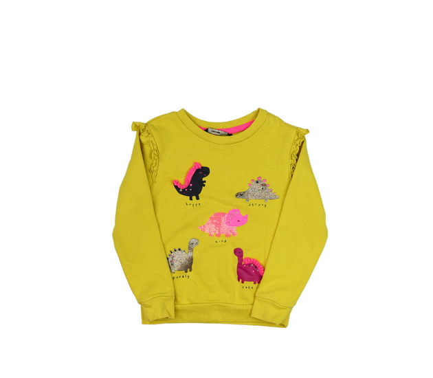 Žlutá mikina s dinosaury a volánky George