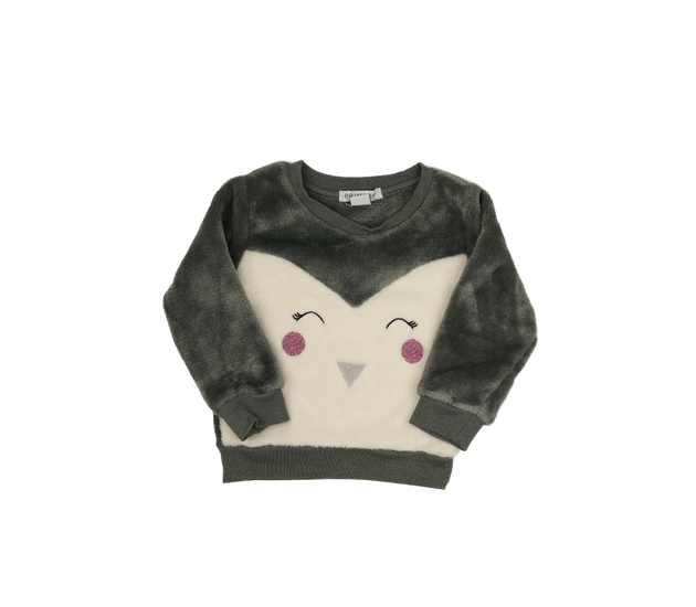 Šedá huňatá mikina s tučňákem Primark