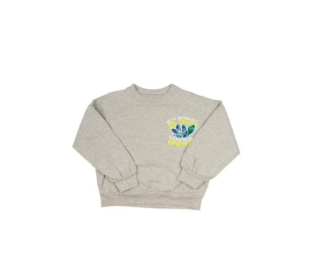 Šedá melírovaná kratší mikina s obrázkem M&S