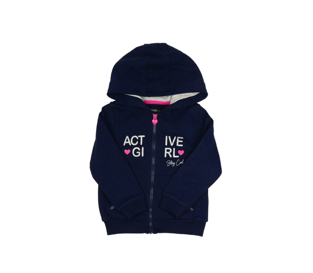 Tmavě modrá mikina s nápisem 