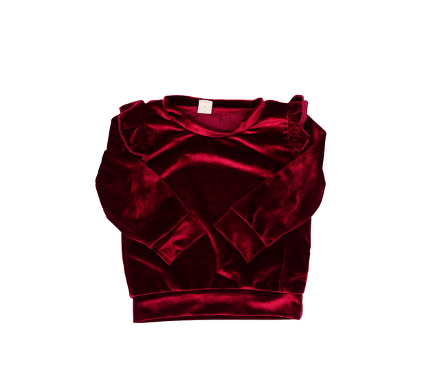 Bordo metalická mikina s volánky 