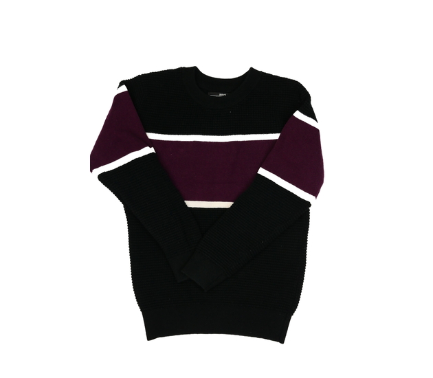 Trojbarevný přízový svetr 