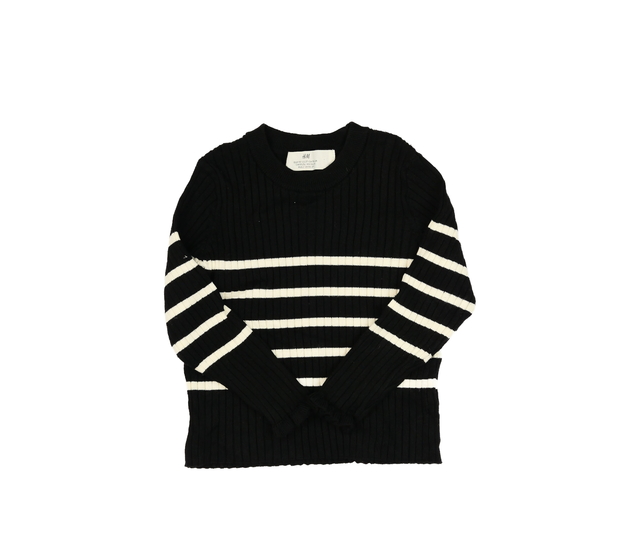 Černo-bílý žebrovaný svetr H&M