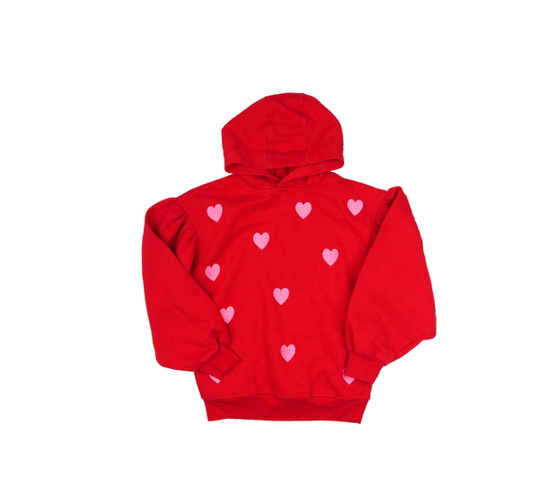 Červená mikina se srdci George