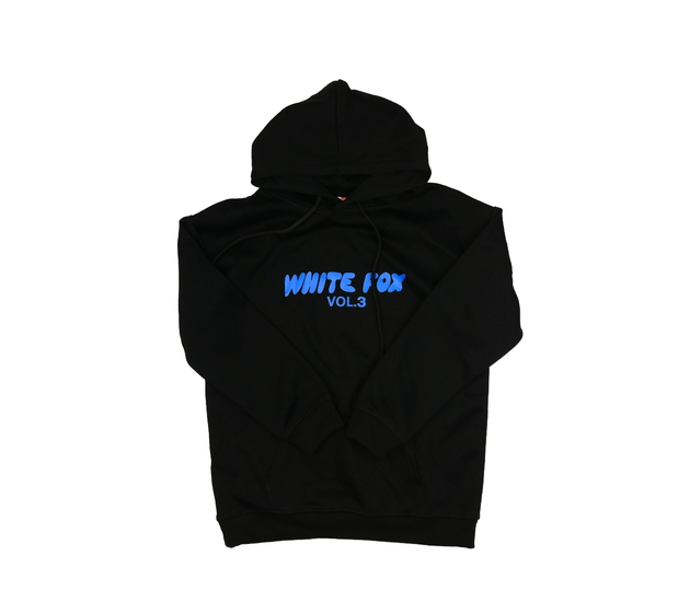 Černá mikina s modrým nápisem 