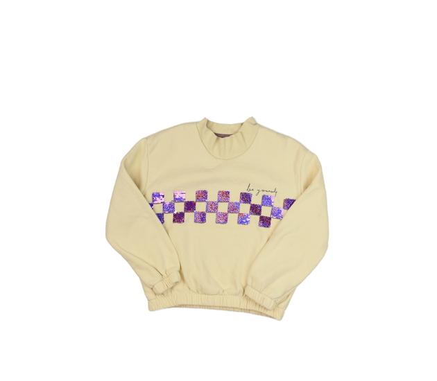 Krémová mikina s flitry Nutmeg 