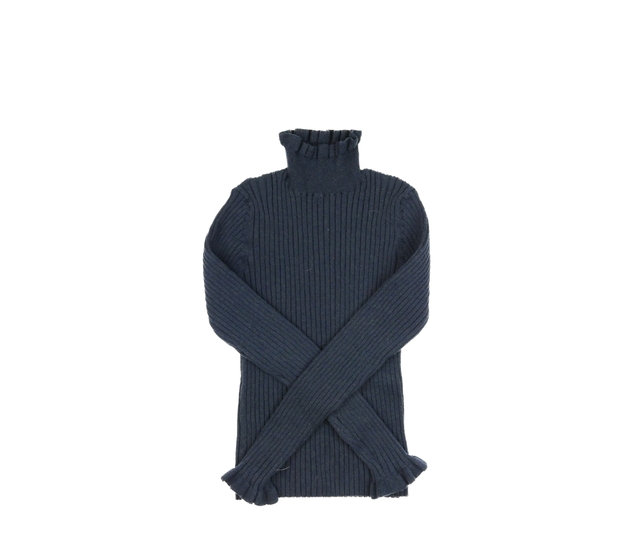 Tmavě modrý žebrovaný rolák Next