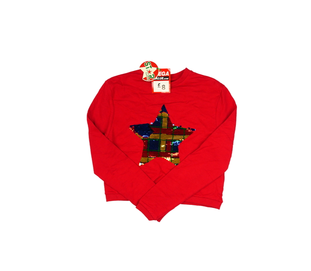 Nová červená crop mikina s hvězdou 