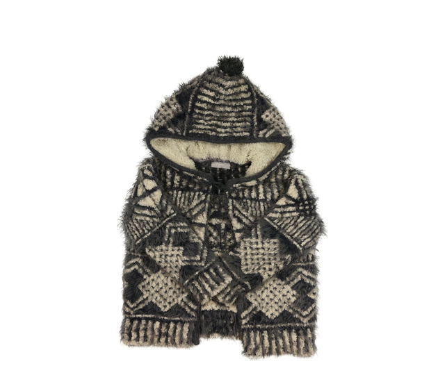 Žinylkový svetrový kardigan s kapucí 