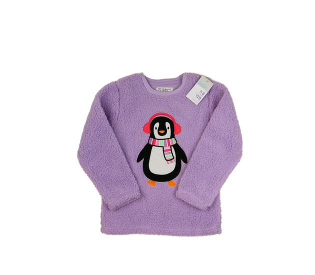 Nová fialová beránková mikina s tučňákem Primark