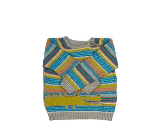 Duhový svetr s krokodýlem Nutmeg