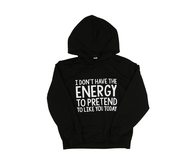 Černá mikina s vtipným nápisem 