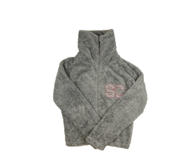 Šedá chlupatá mikina 