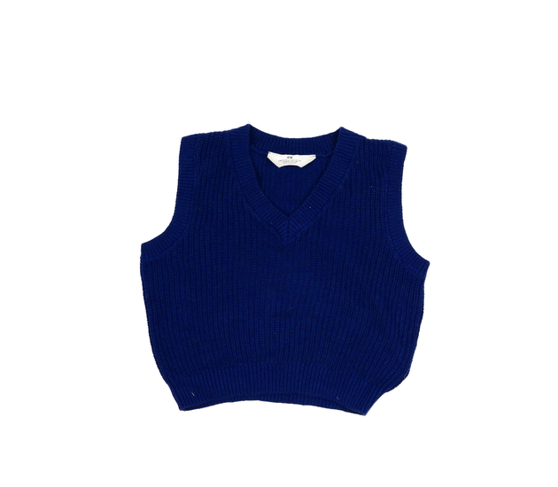 Tmavě modrý vestový svetr H&M