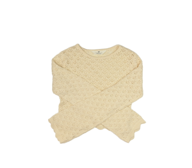 Krémový madeirový crop svetr H&M