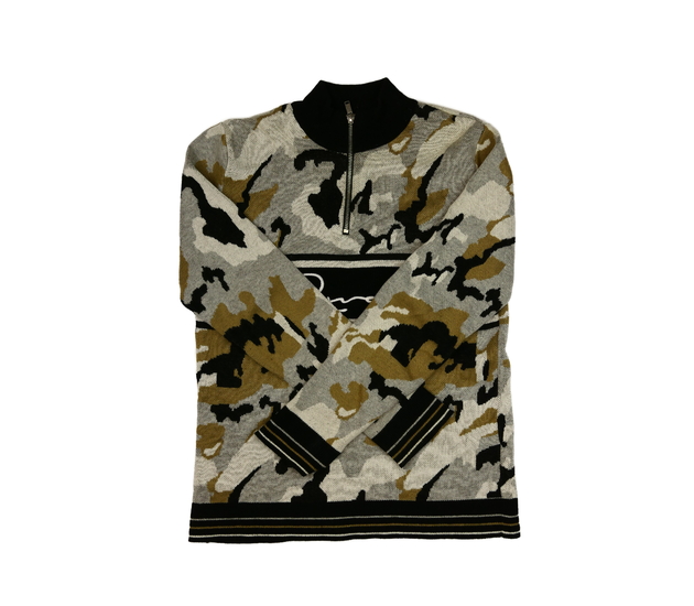 Maskáčový šedý svetr River Island 