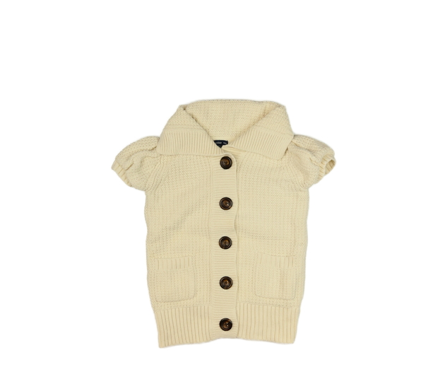 Krémová svetrová vesta s límečkem Gap