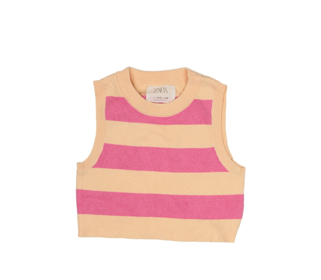 Pruhovaná crop vesta růžovo-oranžová Zara