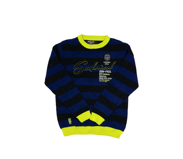 Modro-černý pruhovaný svetr 