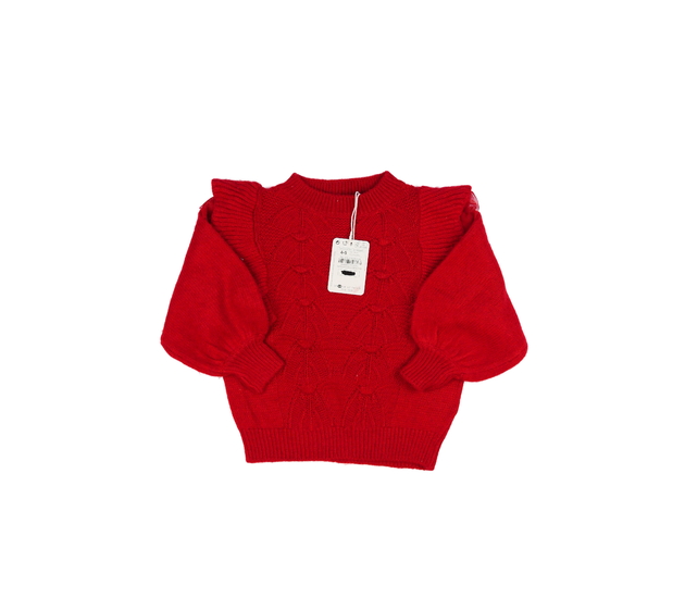 Nový červený svetr s volánky  
