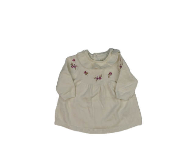 Krémový svetřík s límečkem a květinami Nutmeg