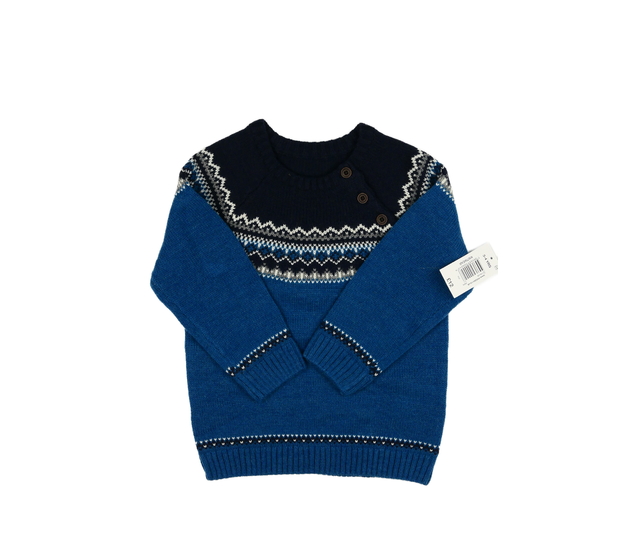 Nový modrý vzorovaný svetr 