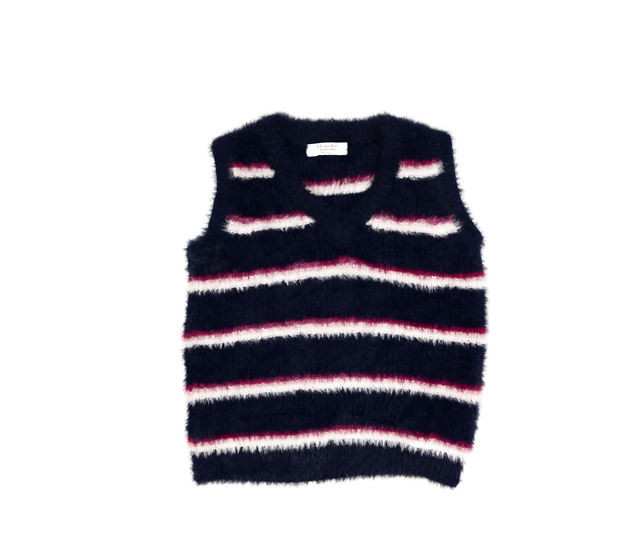 Modrá pruhovaná žinylková vesta Primark