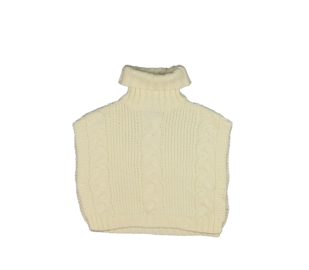 Krémové rolákové pončo  