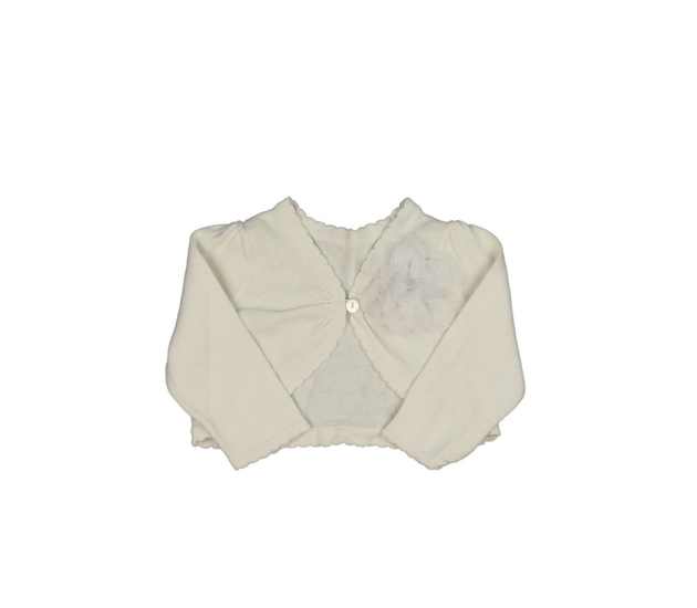 Bílé bolerko s květinou 