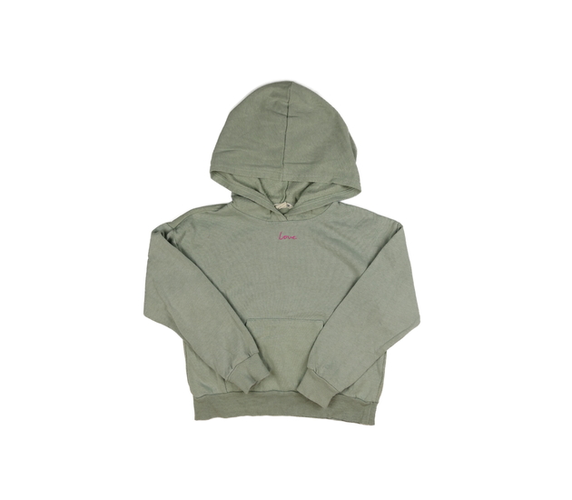 Zelená mikina s nápisem H&M