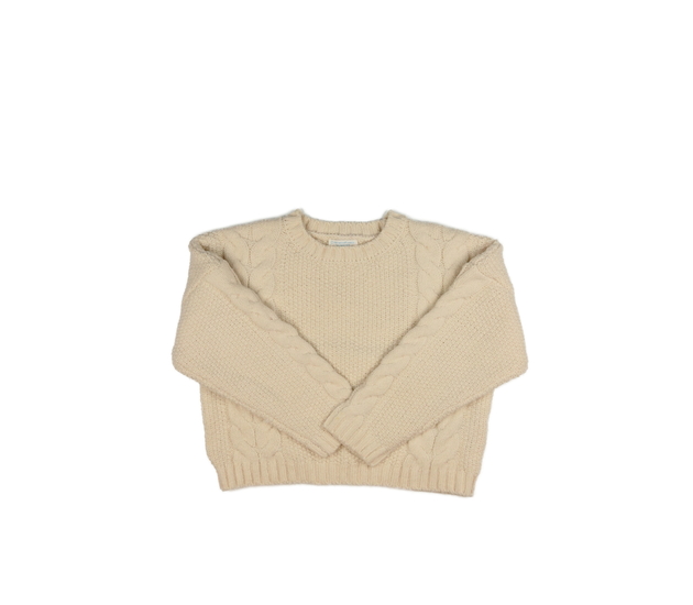 Krémový vzorovaný kratší svetr Primark 