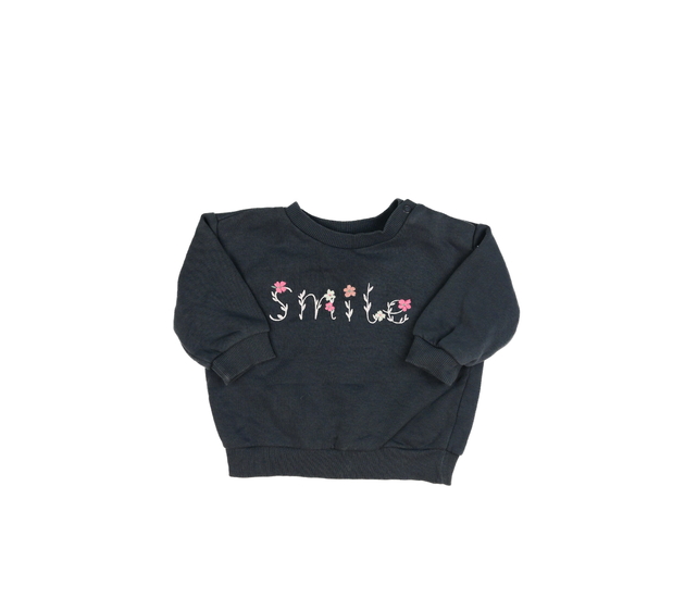 Tmavě modrá mikina s květinami M&S