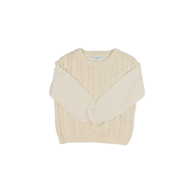 Krémový svetr s košilovými rukávy Primark 