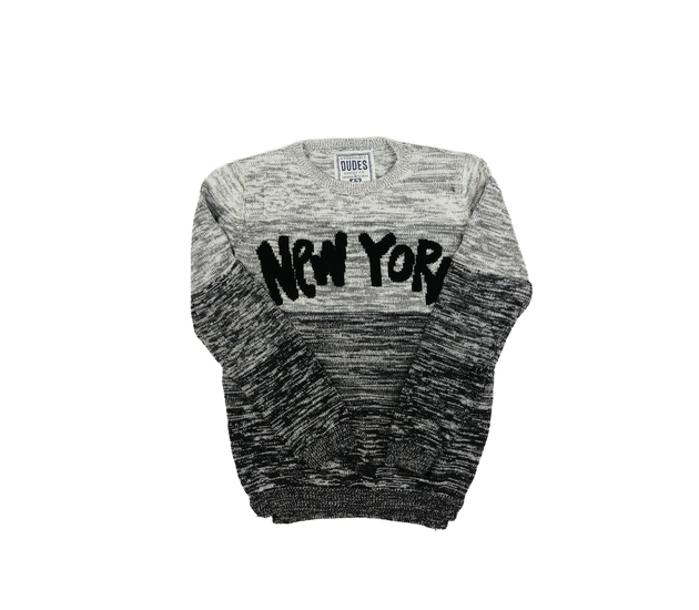 Šedo-černý přízový svetr 