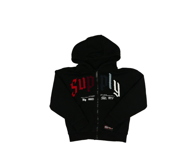 Černá mikina s nápisy