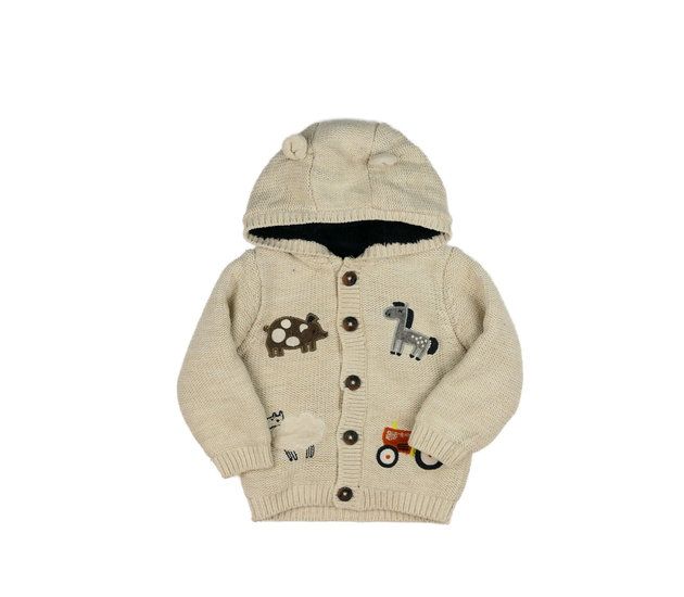 Hnědý zimní svetr s obrázky Nutmeg