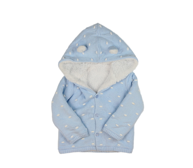 Modrý zimní svetr s nopíky 